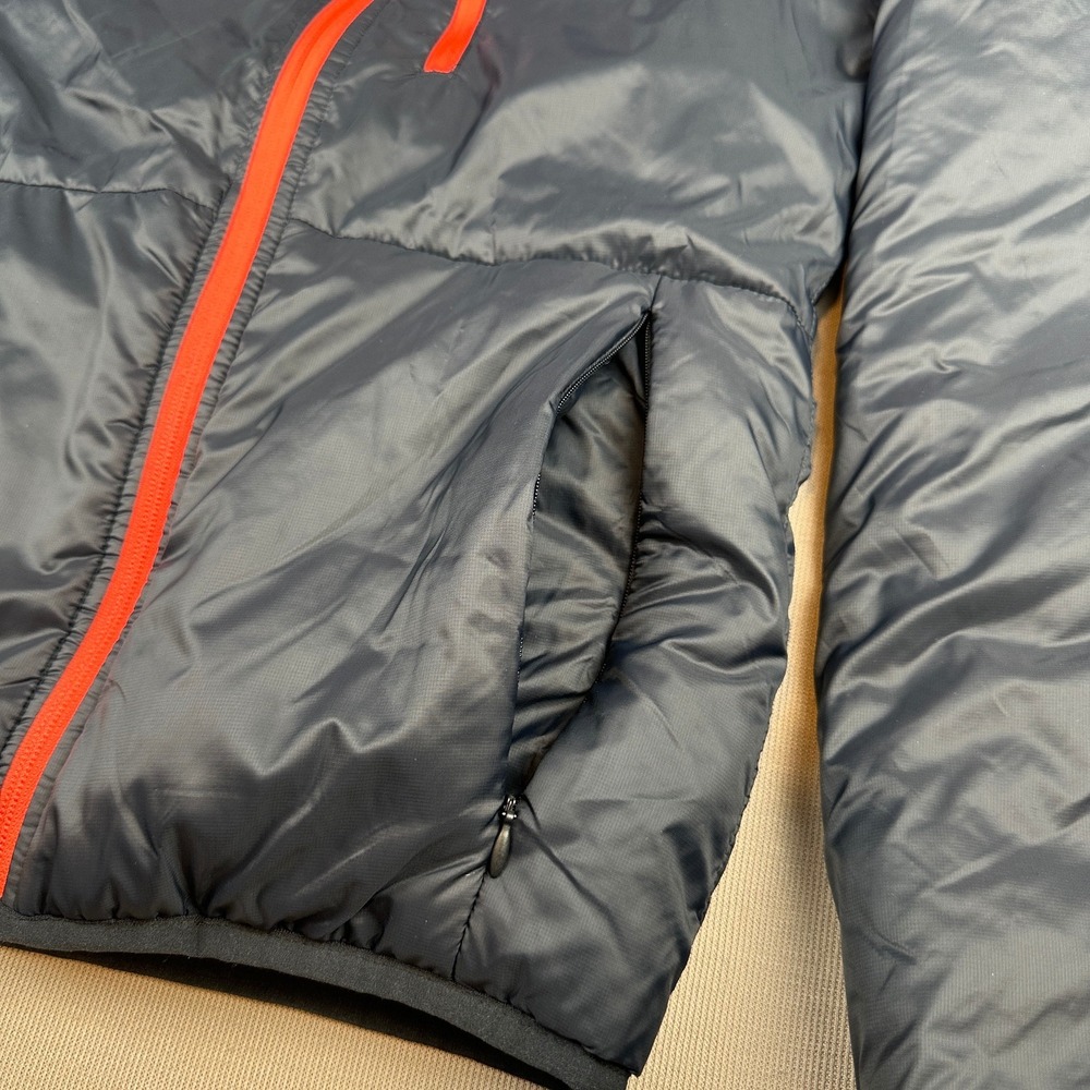 Databricks Reversible Puffer Jacket Mens Navy Blue Orange Insulated Full Zip L - Picture 3 of 12